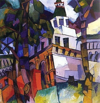 the gate with a tower new jerusalem Aristarkh Vasilevich Lentulov Oil Paintings